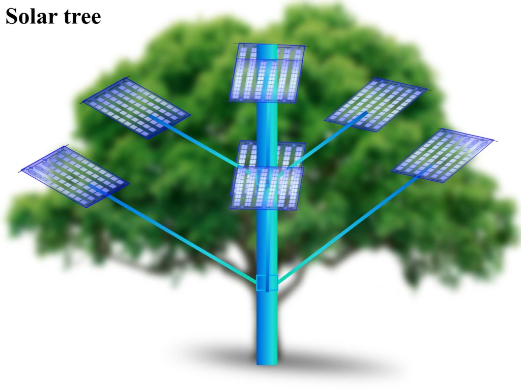 A depiction of a solar tree.